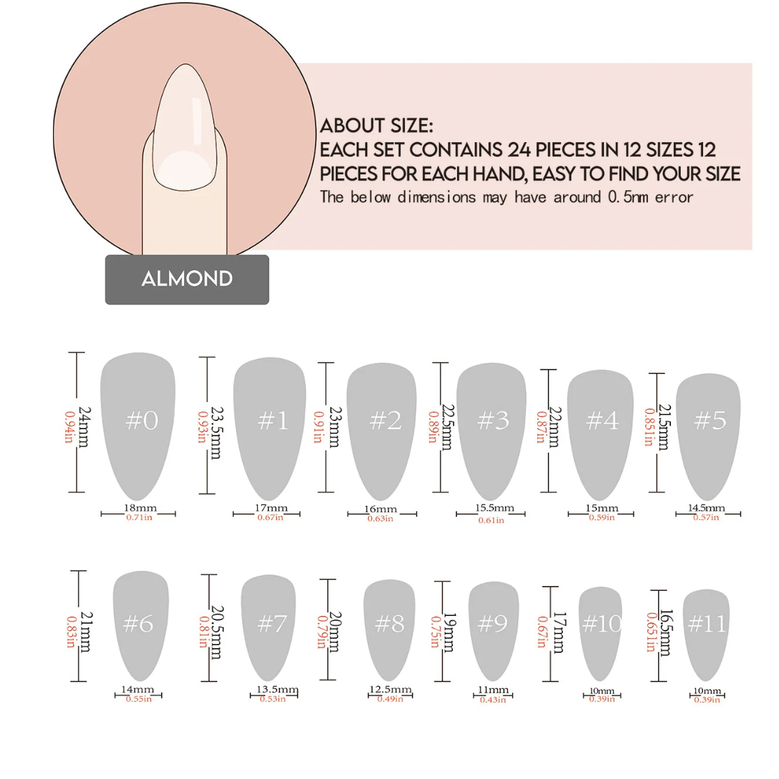 24pcs/Set Diamond Teardrop Metallic Solid Press-On Nails