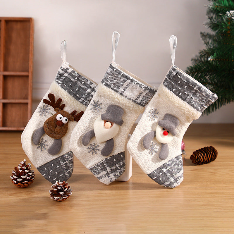 Elegant Gray and White Christmas Stocking