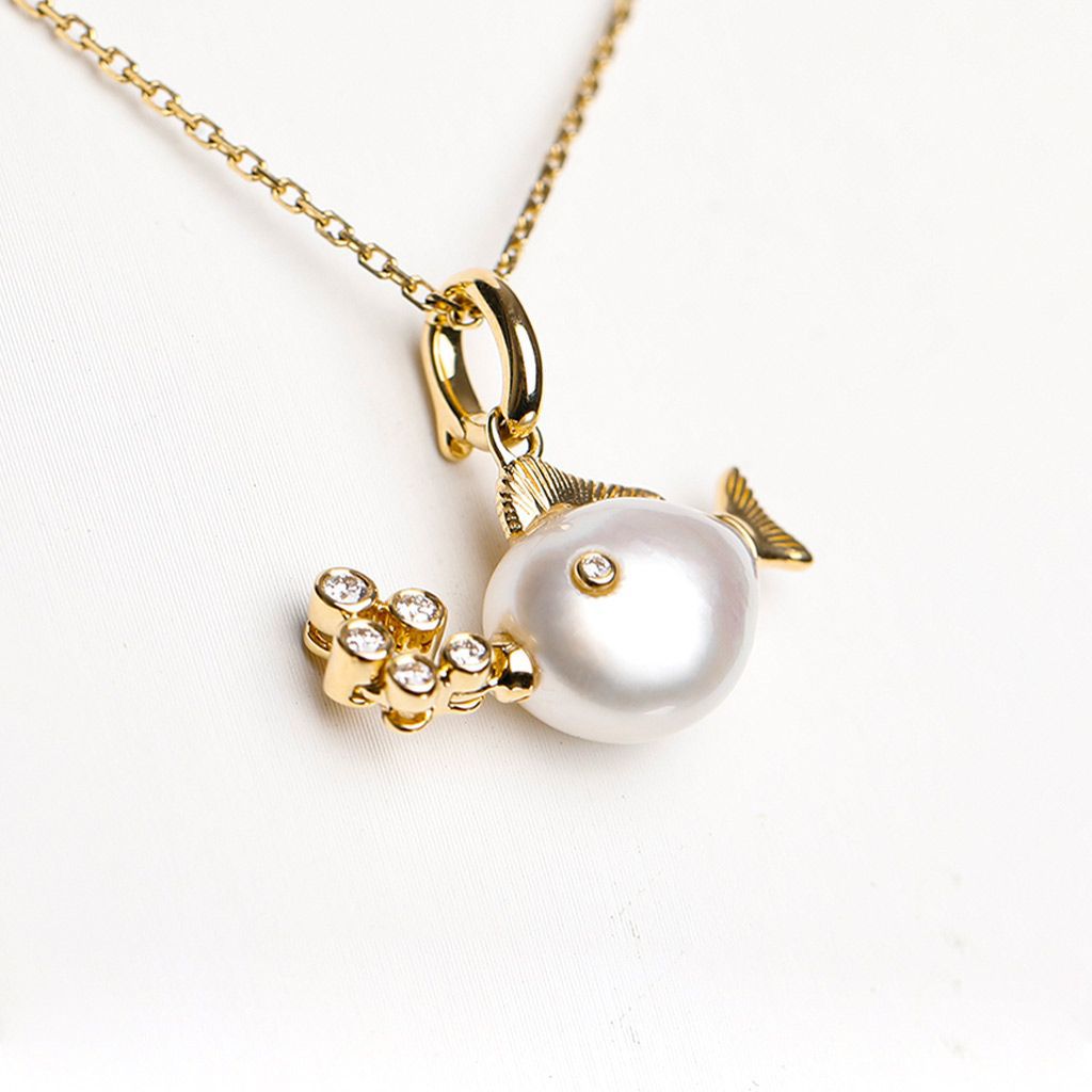 Whale & Goldfish Baroque Pearl Necklace