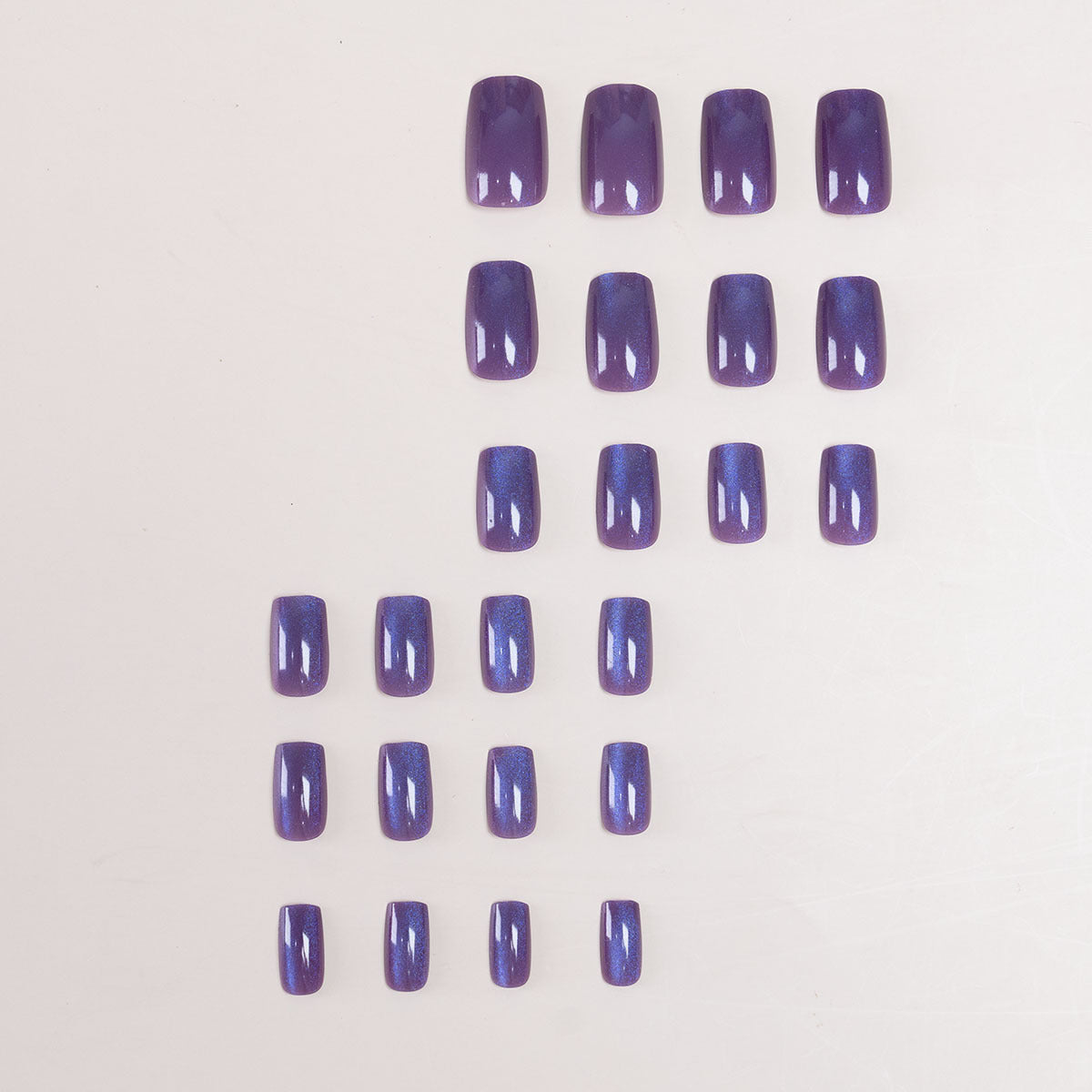 24pcs/Set Violet Cat Eye Press-On Nails