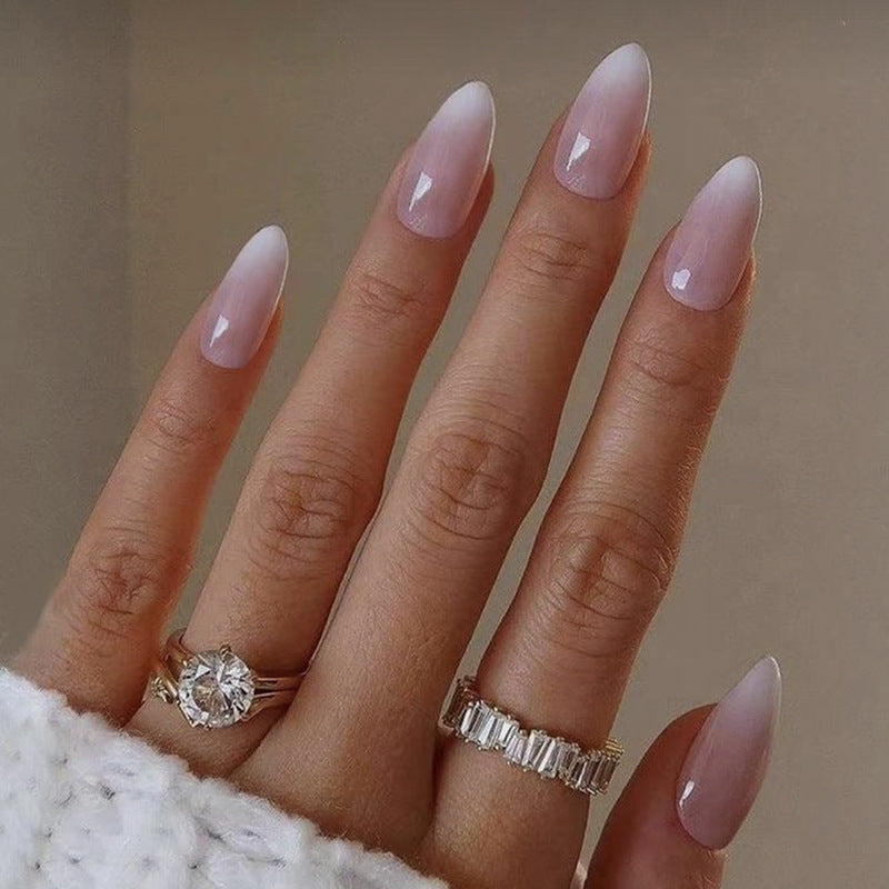 24pcs/Set Gradient Icy Pink Press-On Nails