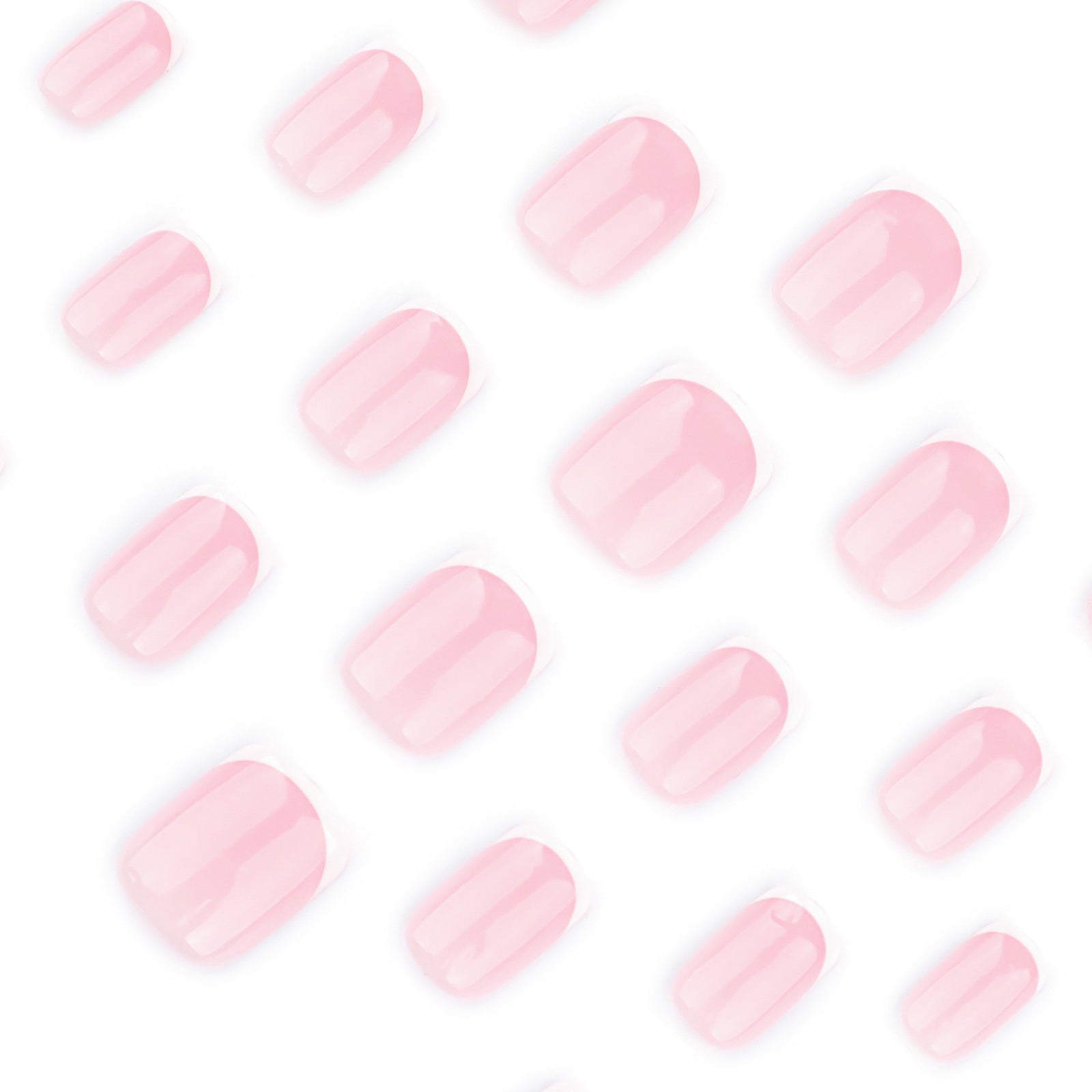 24pcs/Set Minimalist Pink French White Tips Short Press On Nails