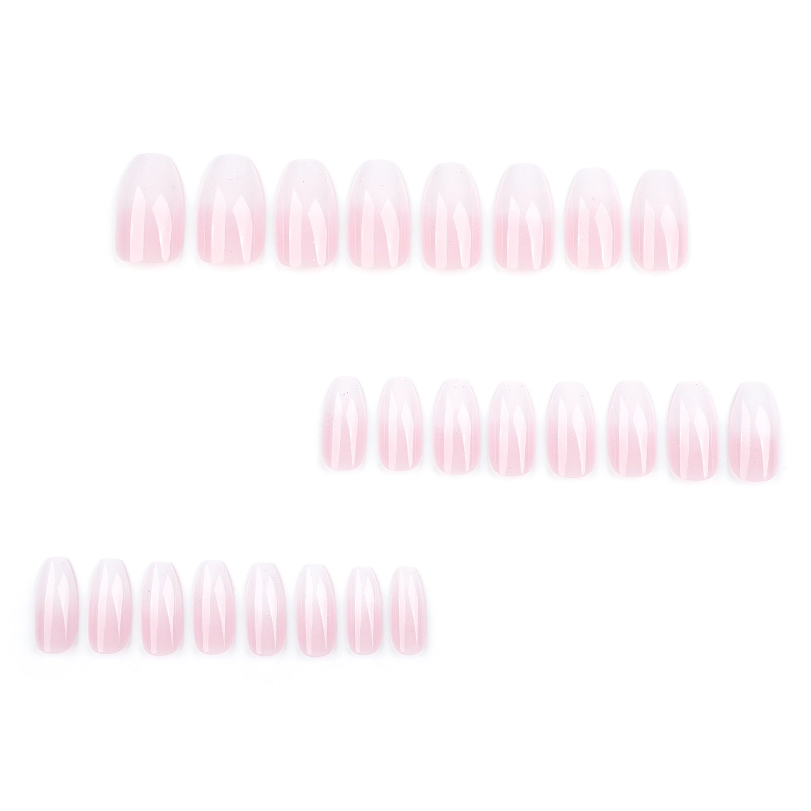24pcs/Set Pink-White Gradient Press-On Nails