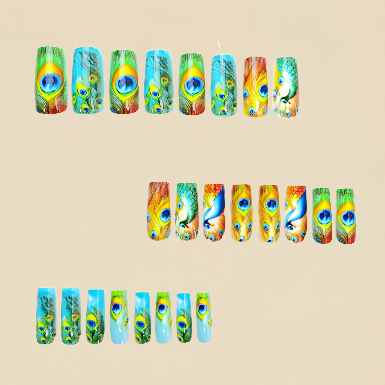 24 Stück/Set aufklebbare Nägel mit 3D-Blumenmotiv