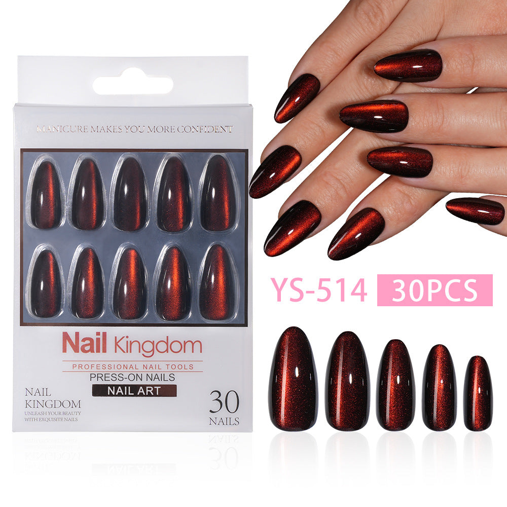 32pcs/Set Cat Eye Press-On Nails