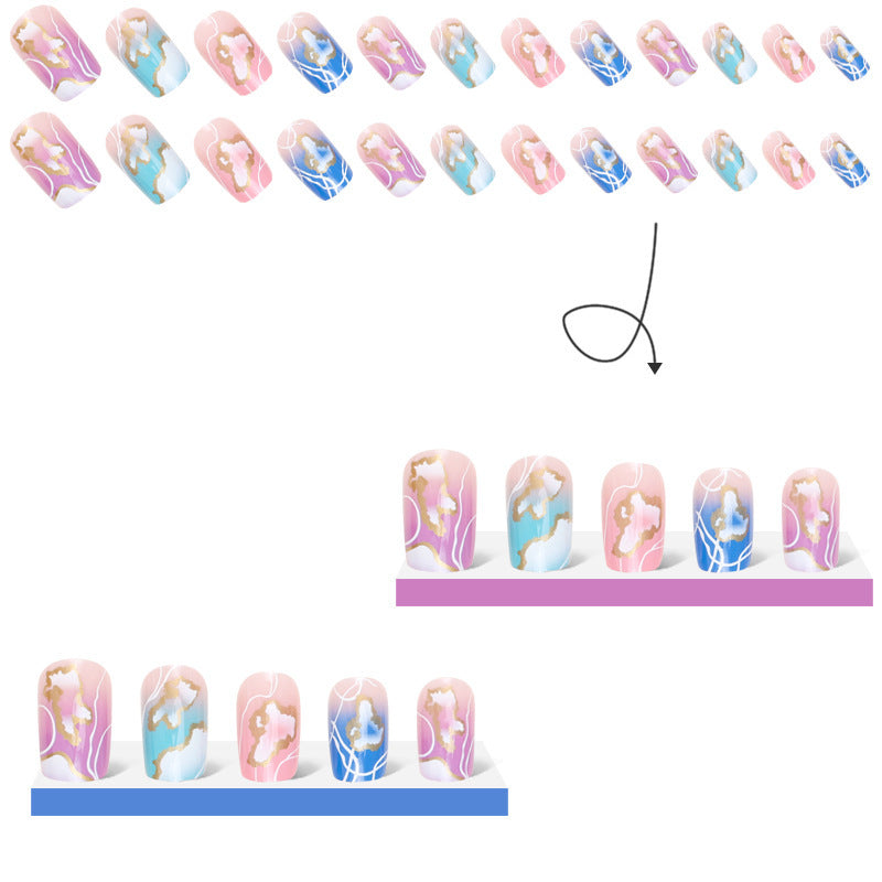 24pcs/Set Colorful French Ombre Press-On Nails