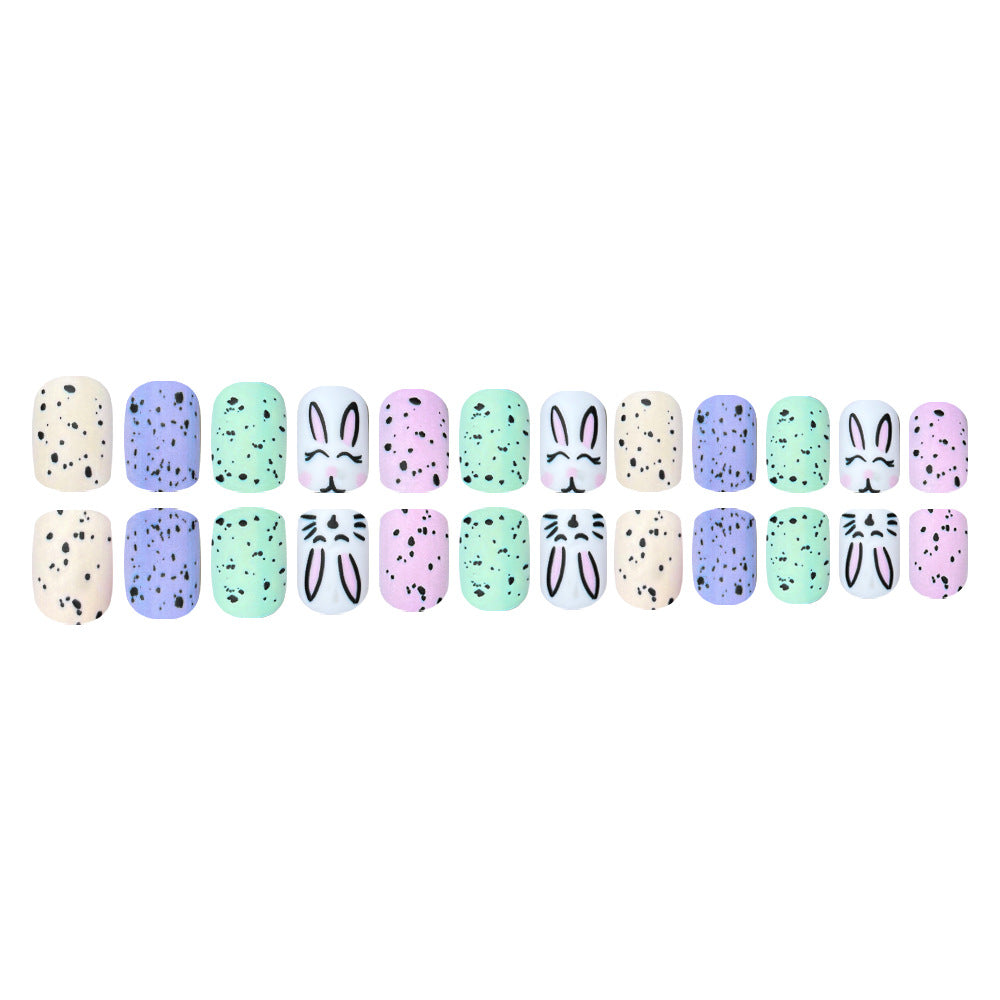 24pcs/Set Matte Easter Bunny Press-On Nails
