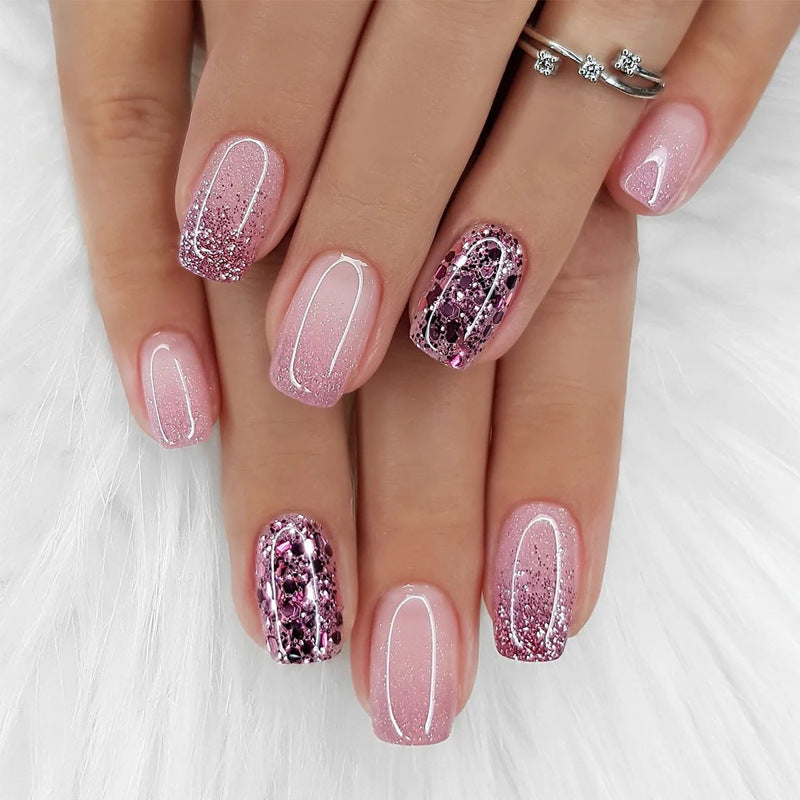 24pcs/Set Glitter Ombre Press-On Nails