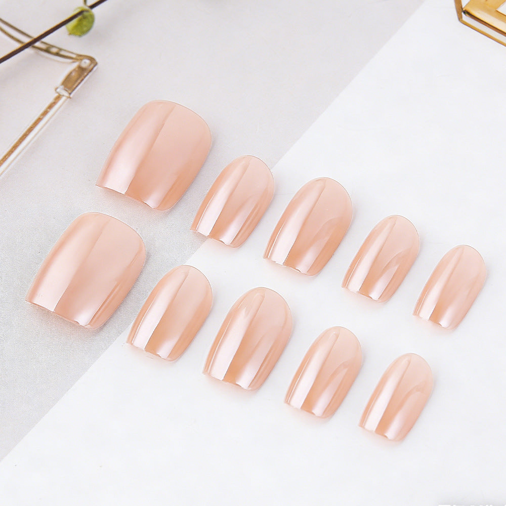 24pcs/Set Rose Gold Chrome Short Press On Nails