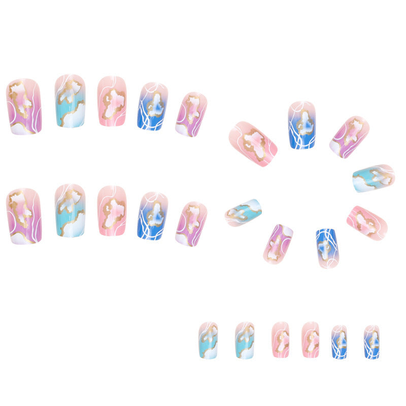 24pcs/Set Colorful French Ombre Press-On Nails