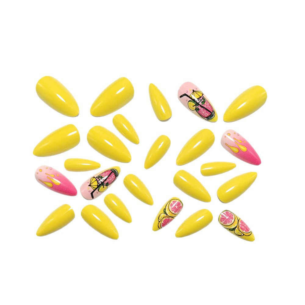 24pcs/Set Energetic Fruit Theme Press-On Nails