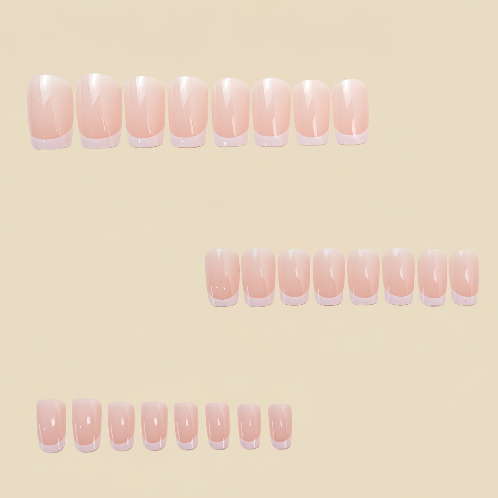 24pcs/Set Nude French Tips Press-On Nails