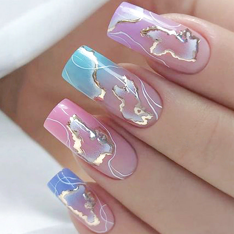 24pcs/Set Colorful French Ombre Press-On Nails