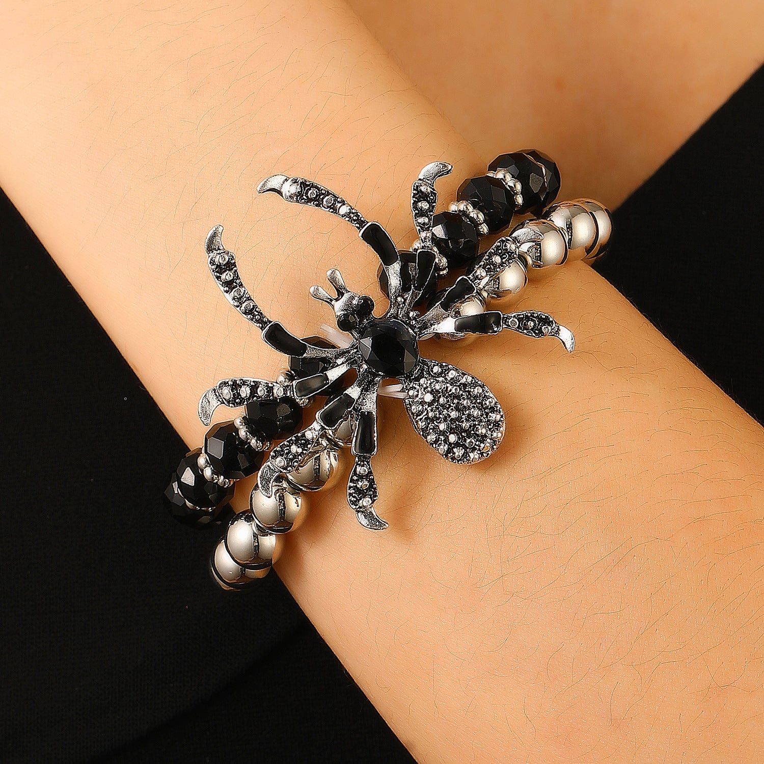 Dark Gothic Spider Earrings, Bracelet & Necklace
