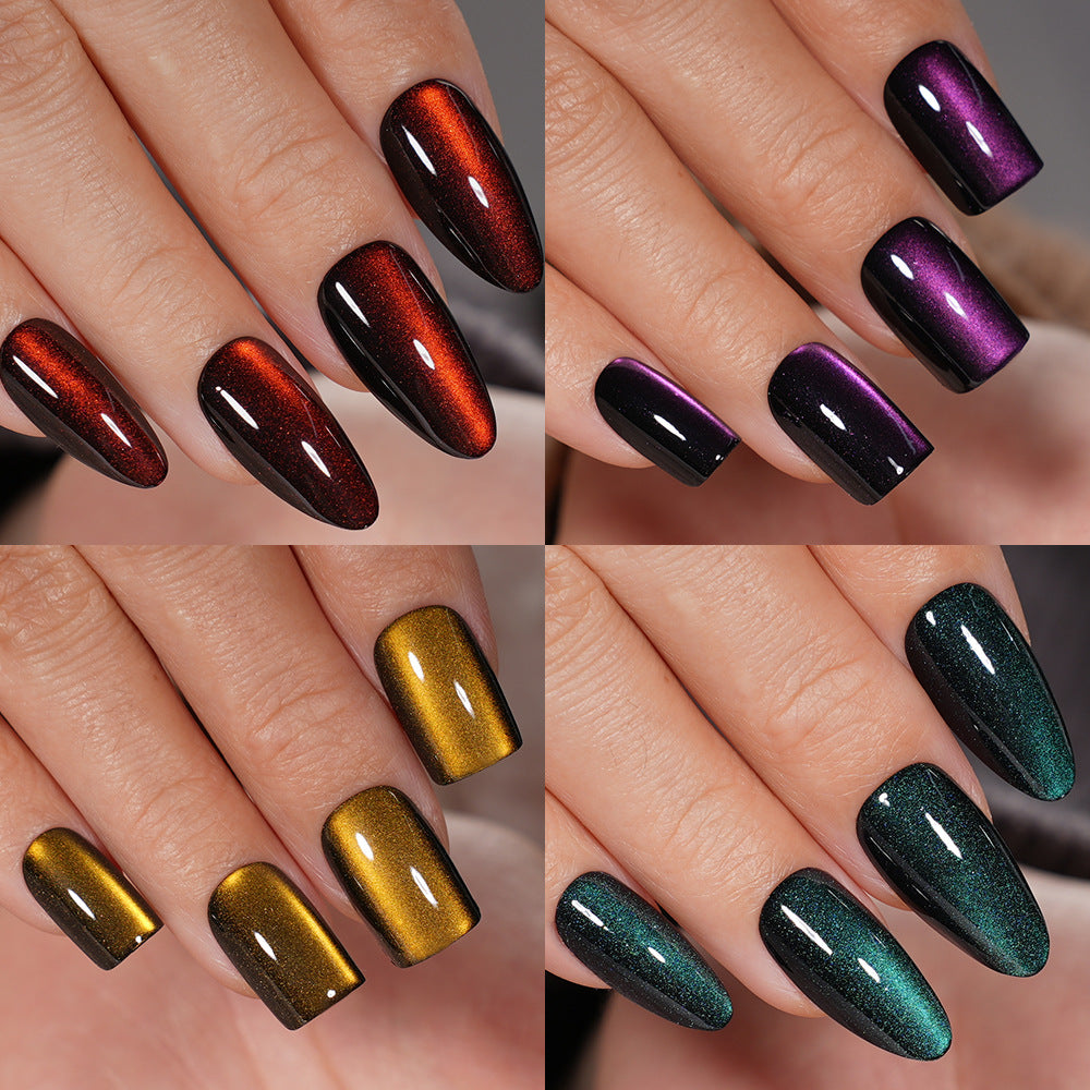 32pcs/Set Cat Eye Press-On Nails