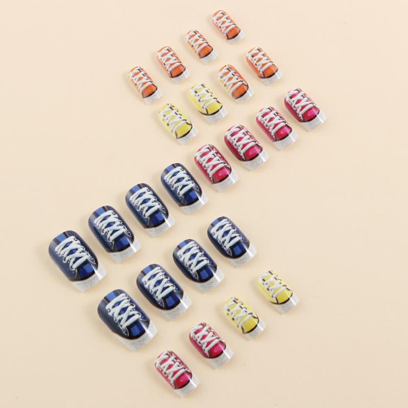 24pcs/Set Colorful Shoes Press-On Nails