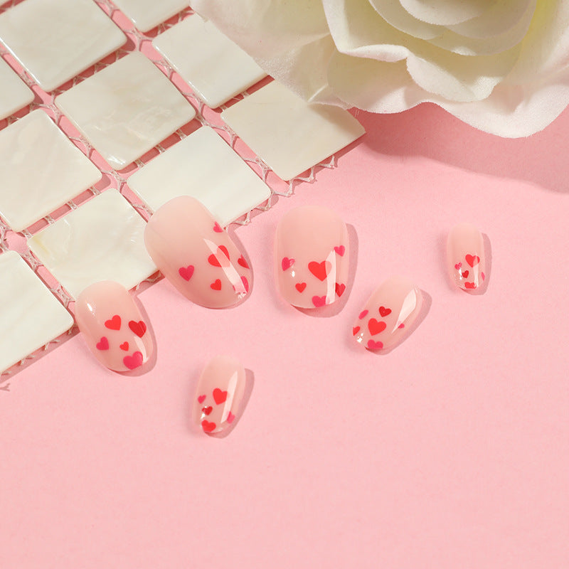 24pcs/Set Hearts Press-On Nails