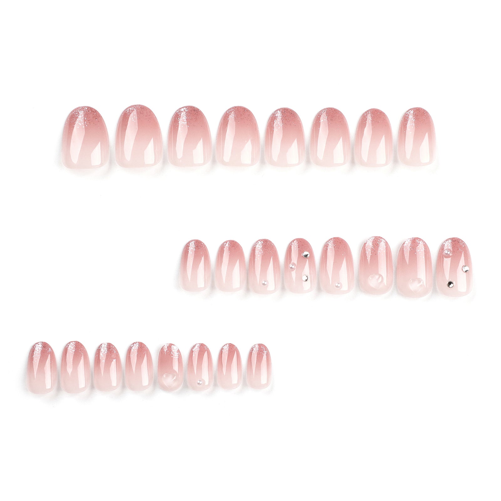 24pcs/Set Blush Pink Gradient Press-On Nails