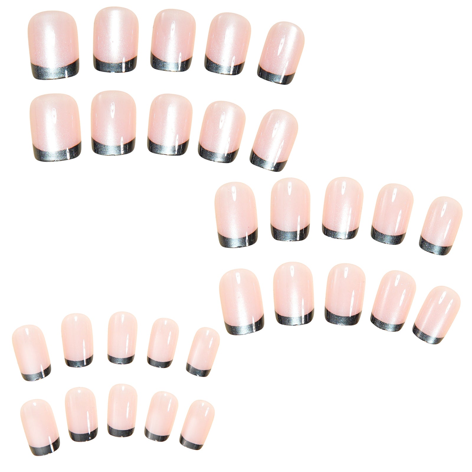 24pcs/Set French Cat Eye Press-On Nails