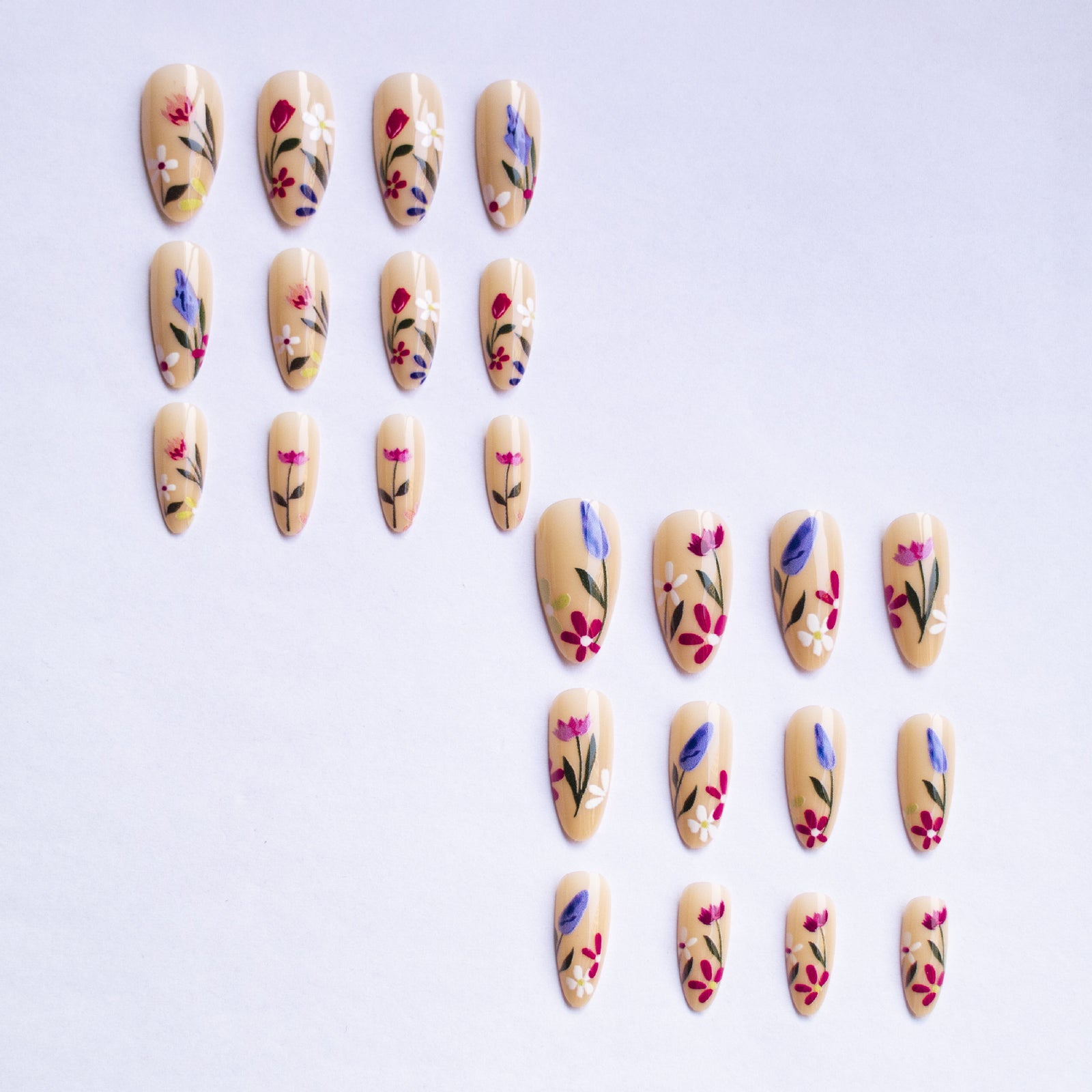 24pcs/Set Fresh Floral Press-On Nails