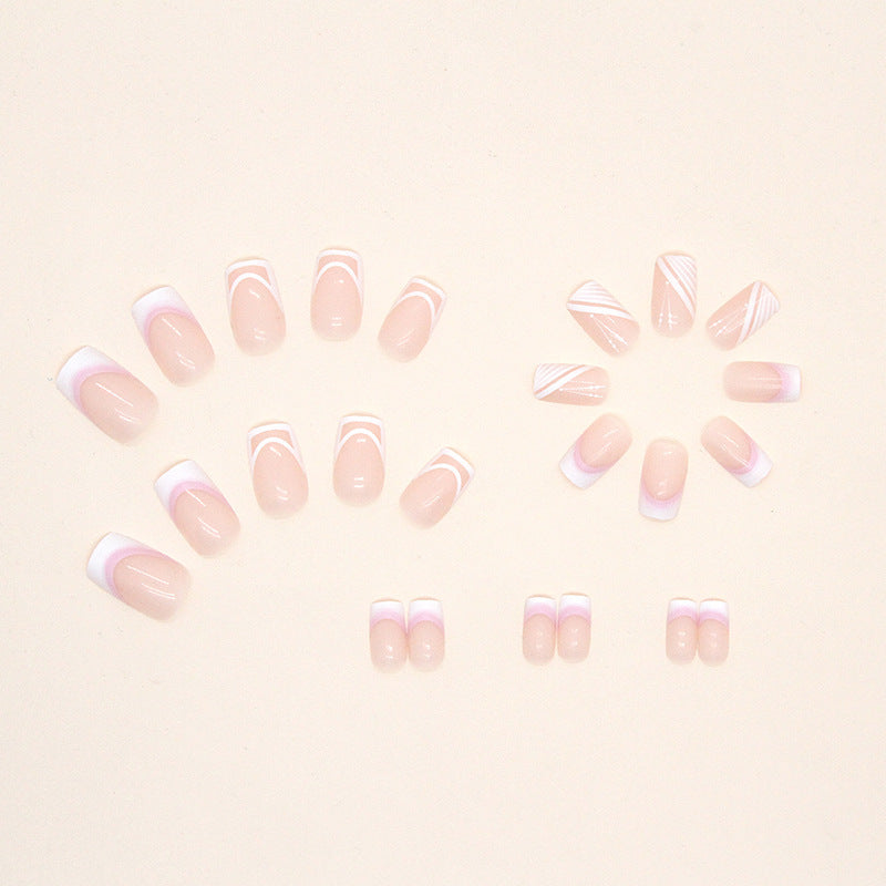24pcs/Set Nude French Tips Press-On Nails