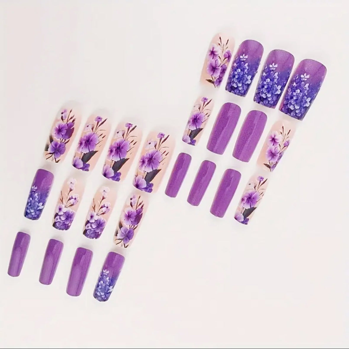 24pcs/Set Pastoral Fresh Floral Press-On Nails
