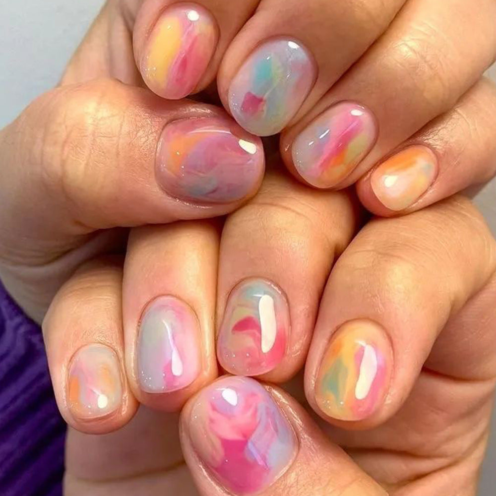 24pcs/Set Rainbow Gradient Press-On Nails
