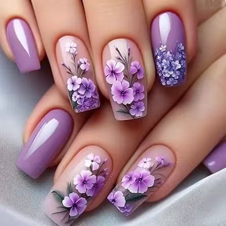 24pcs/Set Pastoral Fresh Floral Press-On Nails
