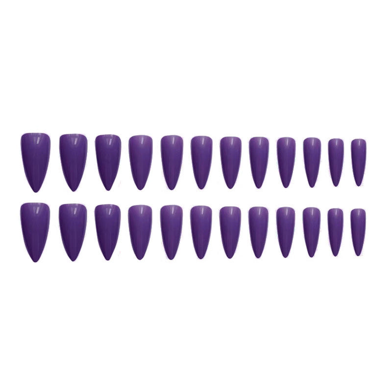 24pcs/Set Blackcurrant Purple Press-On Nails