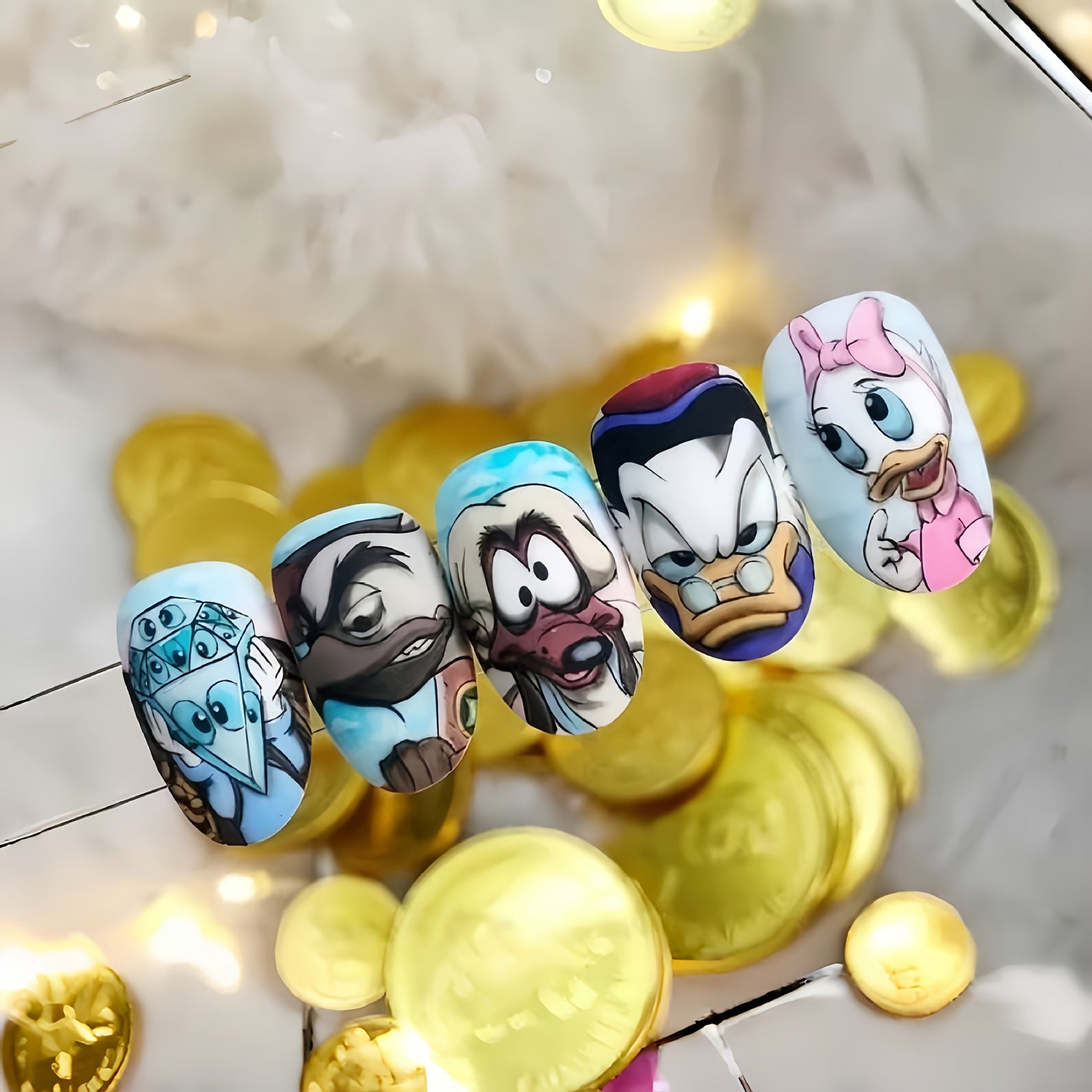 24pcs/Set Cartoon Color Blocking Press-On Nails