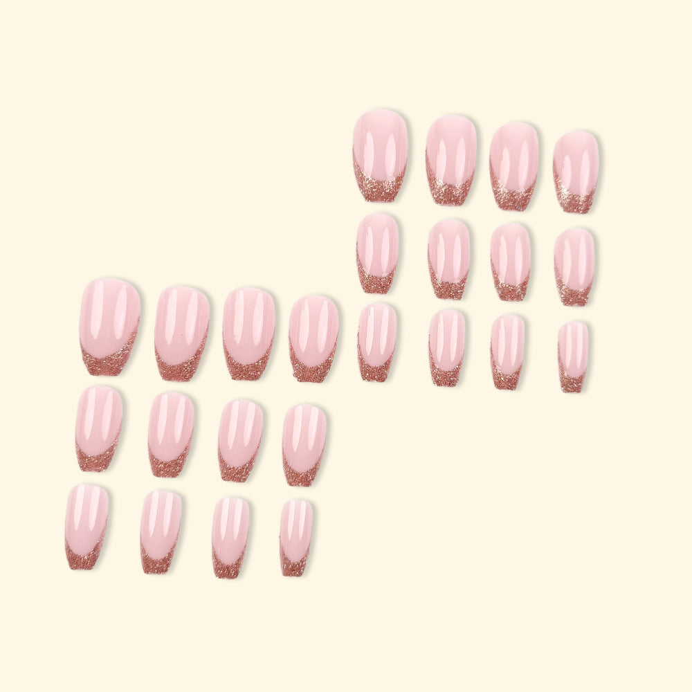 24pcs/Set Glitter French Press-On Nails
