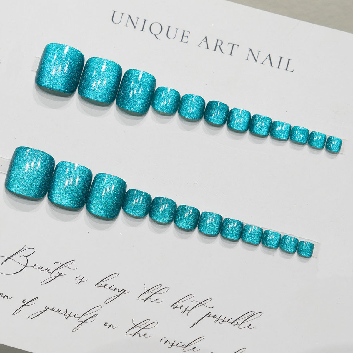 24pcs/Set Jade Cat Eye Press On Toe Nails