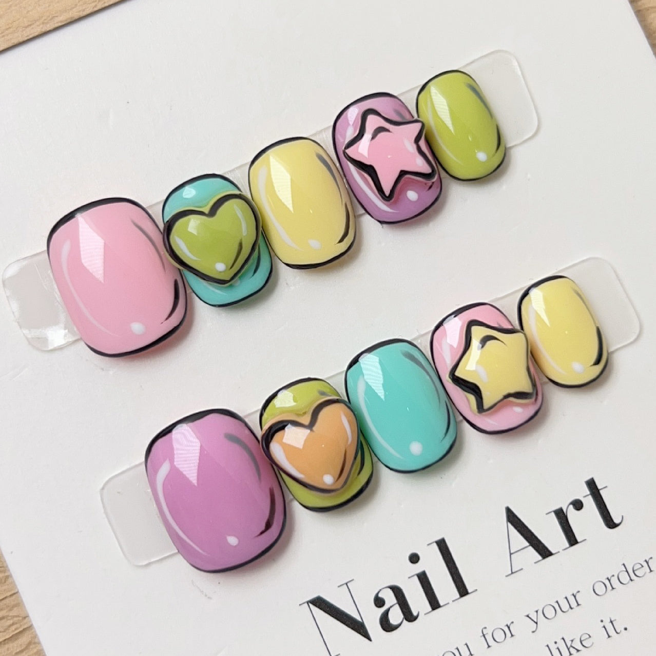 10pcs/Set Cute Cartoon Press-On Nails