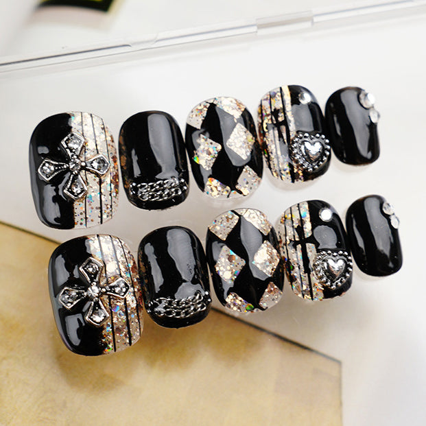 10 Stück/Set Meerjungfrau-Blasen-Farbverlaufsnägel zum Aufdrücken