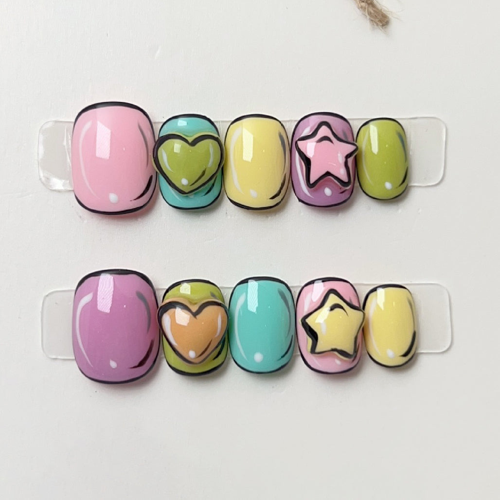 10pcs/Set Cute Cartoon Press-On Nails