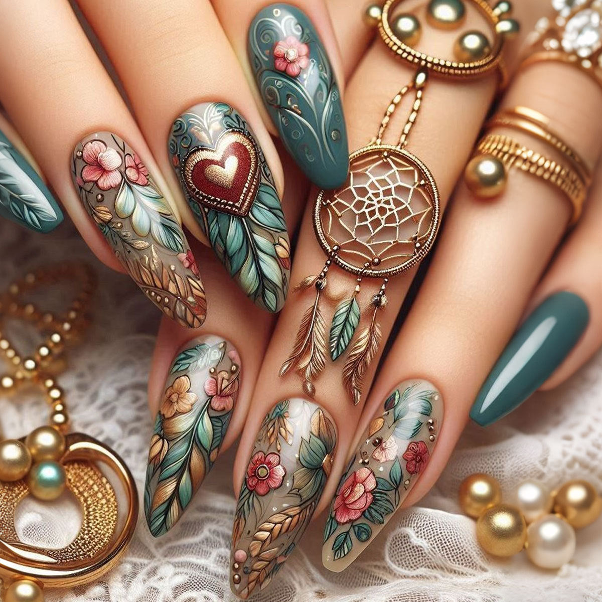 24pcs/Set Gold Square Electroplated Press-On Nails