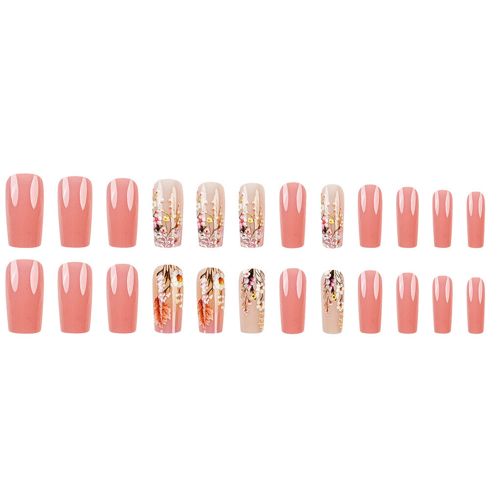 24pcs/Set Country Floral Press-On Nails