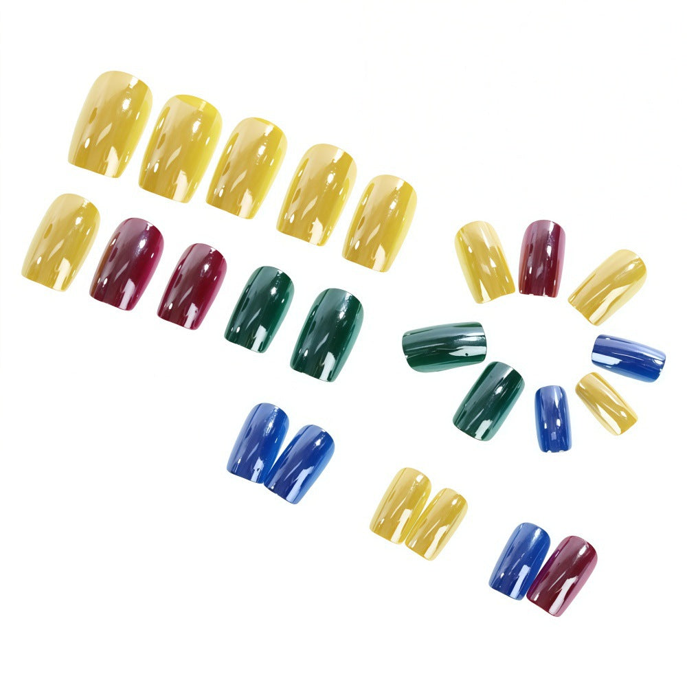 24pcs/Set Iridescent Chrome Press-On Nails
