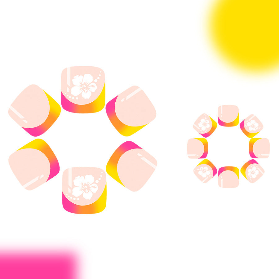 24pcs/Set Vibrant Summer Floral French Press On Toe Nails