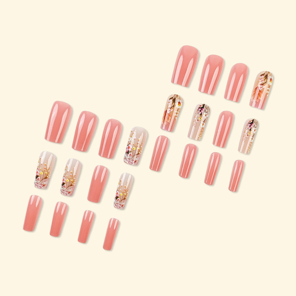 24pcs/Set Country Floral Press-On Nails