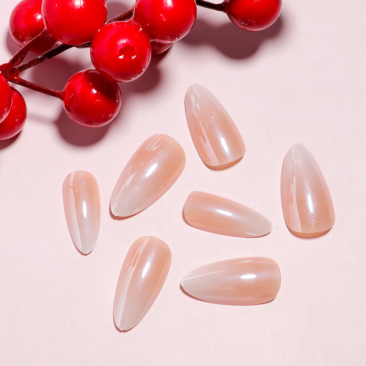 24pcs/Set Ombre Pink Press-On Nails