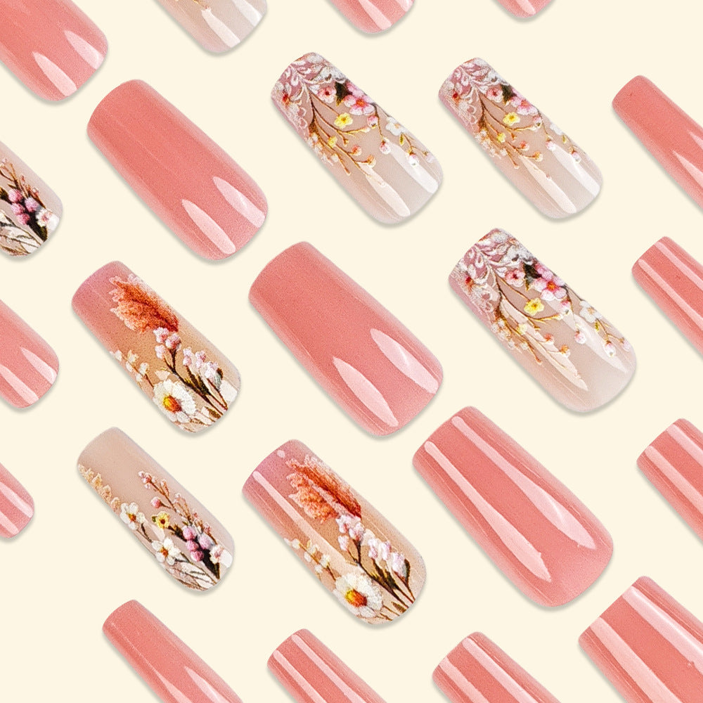 24pcs/Set Country Floral Press-On Nails