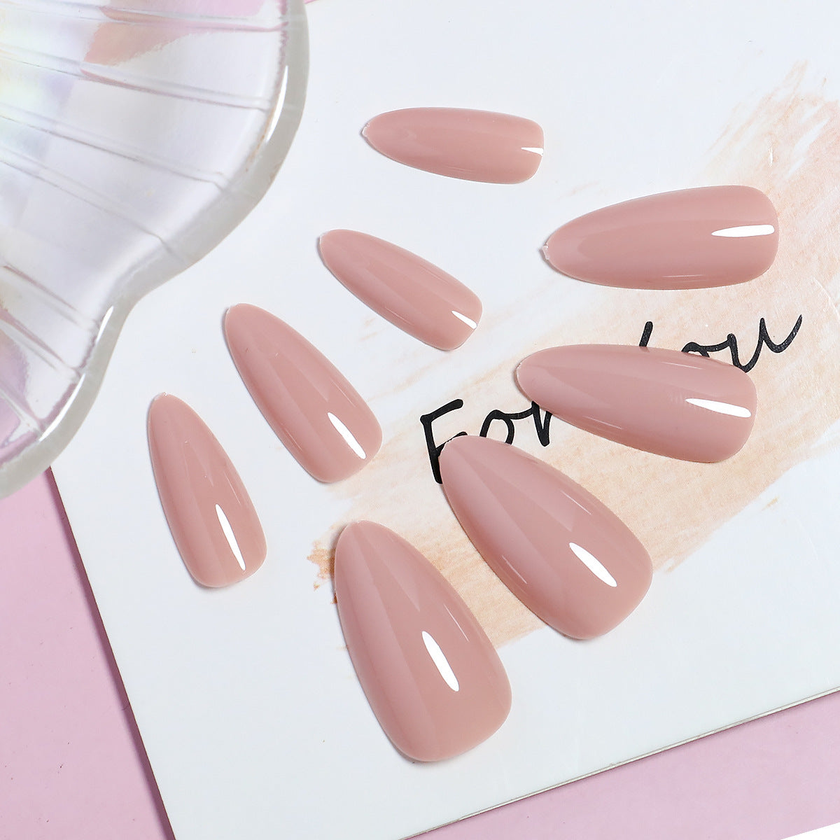 24pcs/Set Nude Pink Press-On Nails