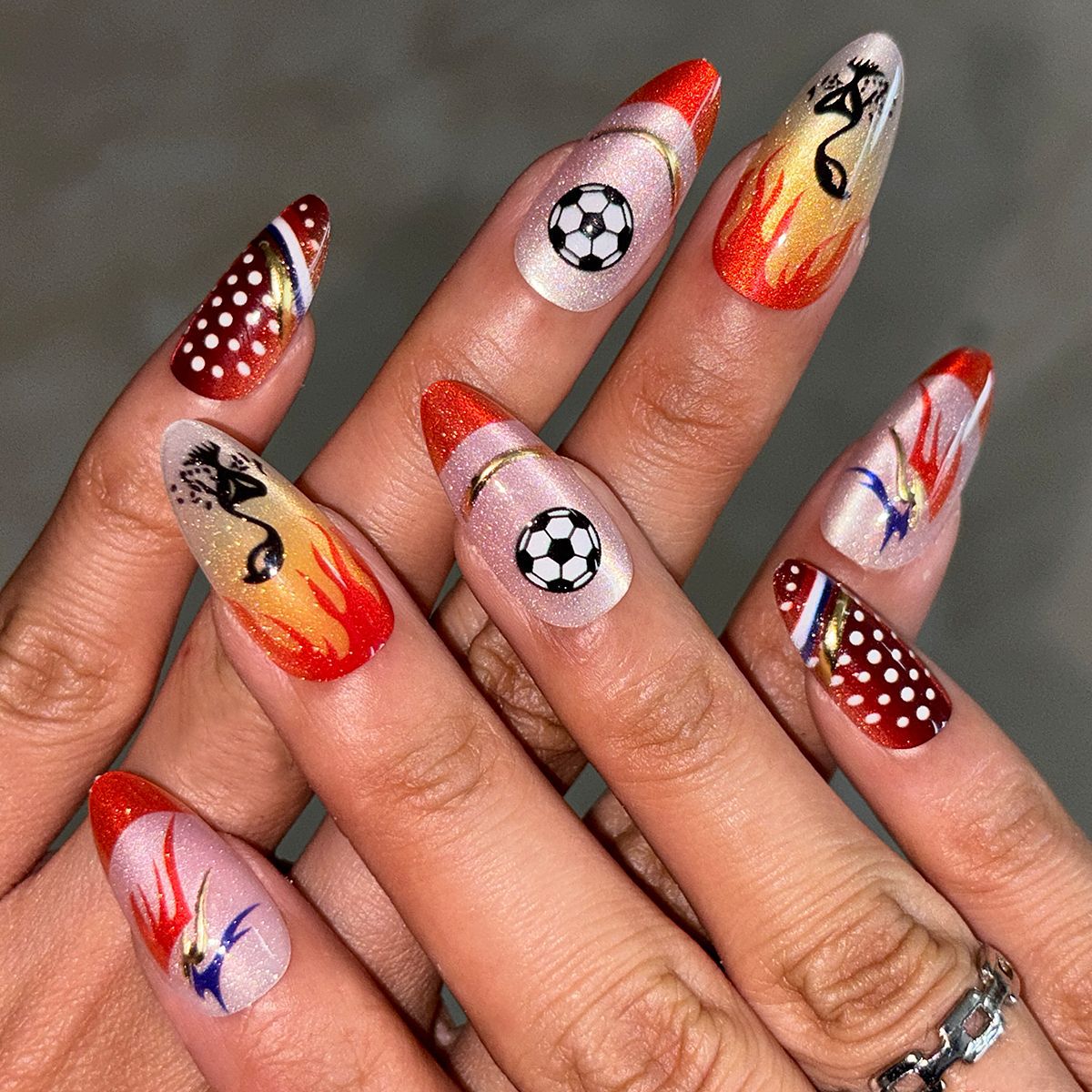 24pcs/Set World Cup Inspired Press-On Nails