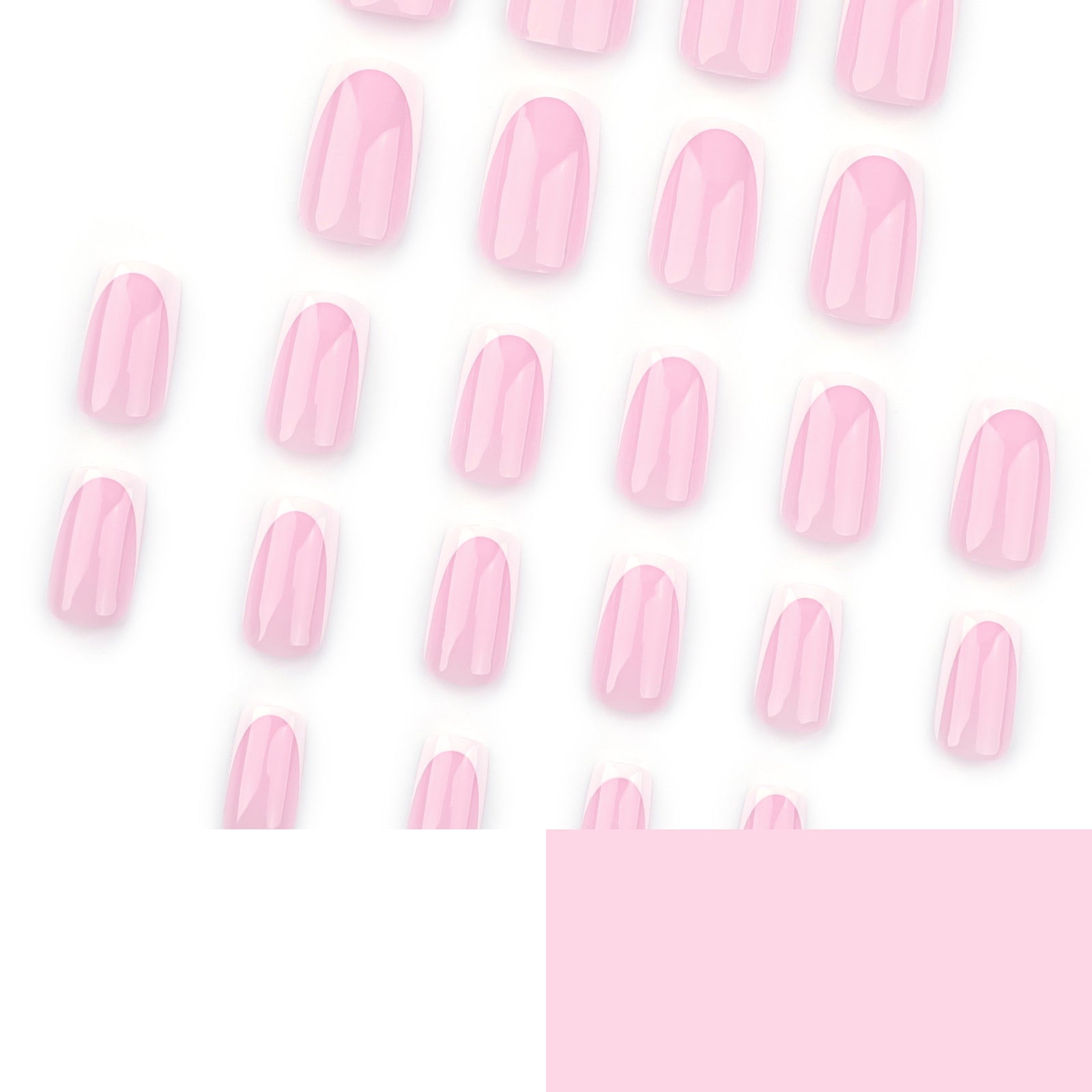 24pcs/Set Pink French Tips with White Edges Press-On Nails