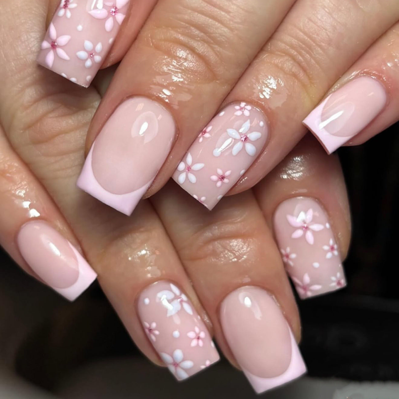 24pcs/Set Fresh Summer Floral Press-On Nails