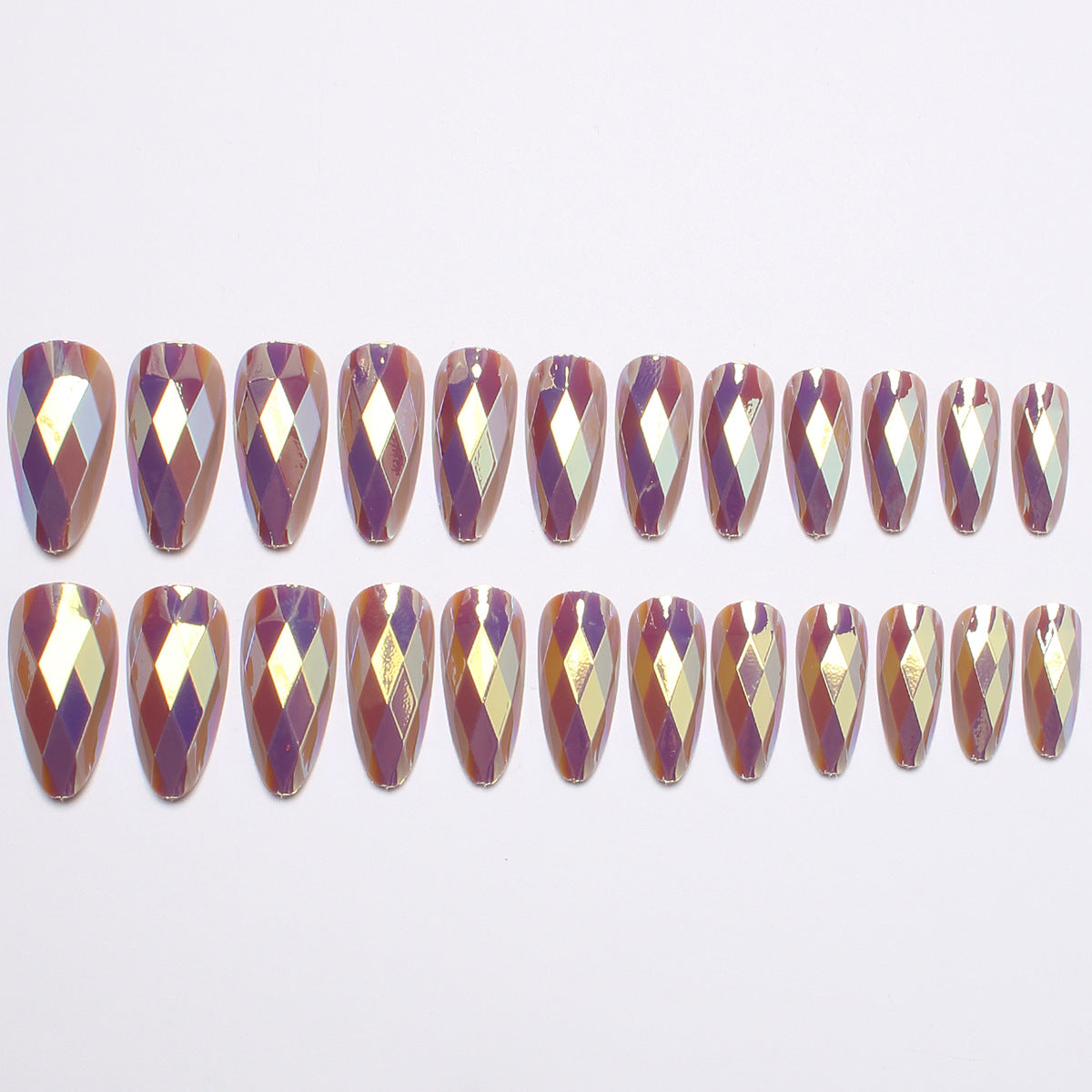 24pcs/Set Pink Chrome Press-On Nails