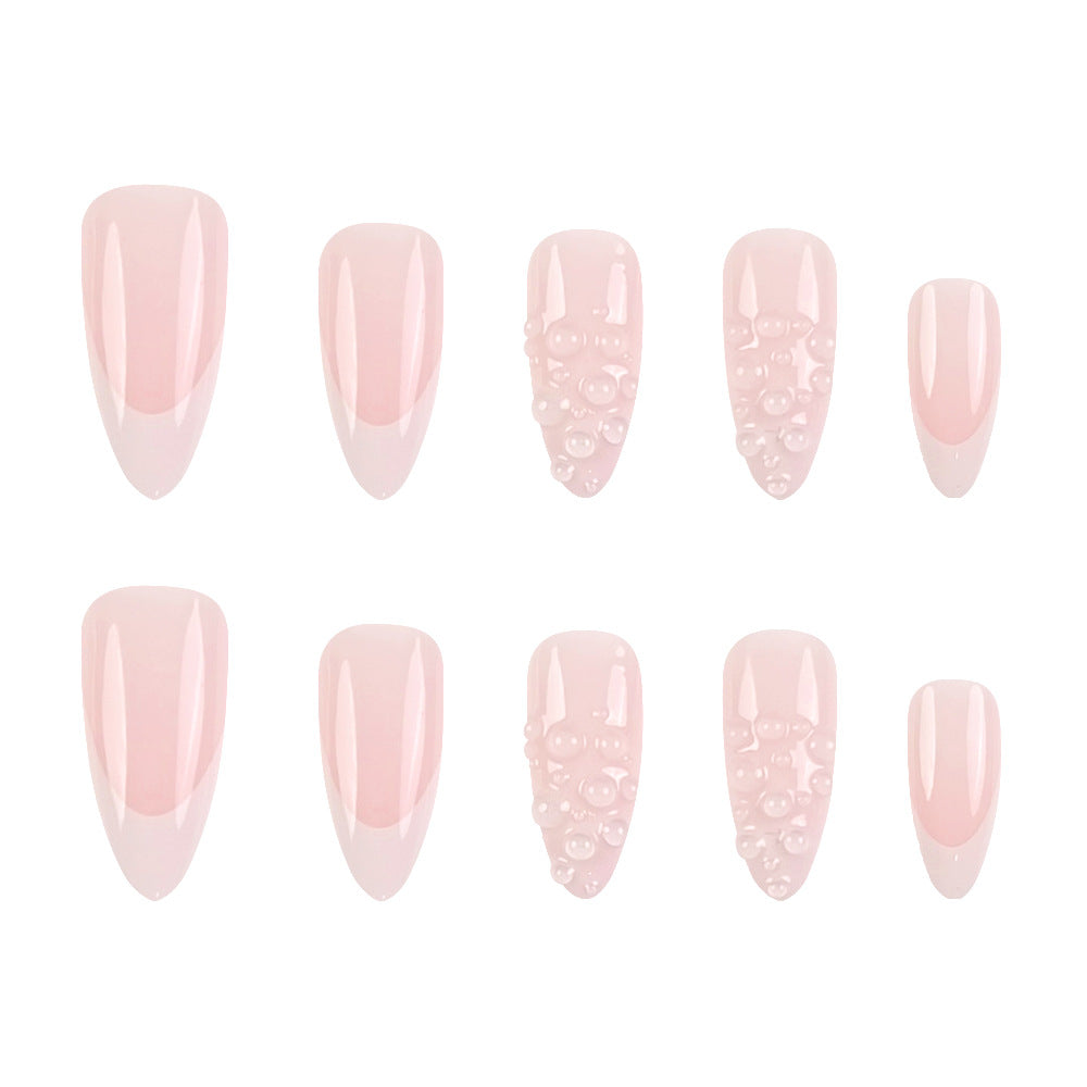 24pcs/Set 3D Water Drop Minimalist French Press-On Nails