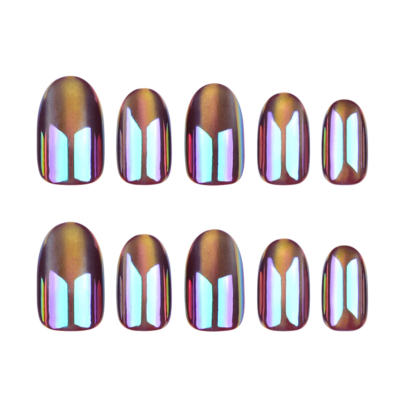 24pcs/Set Aurora Cat Eye Press-On Nails