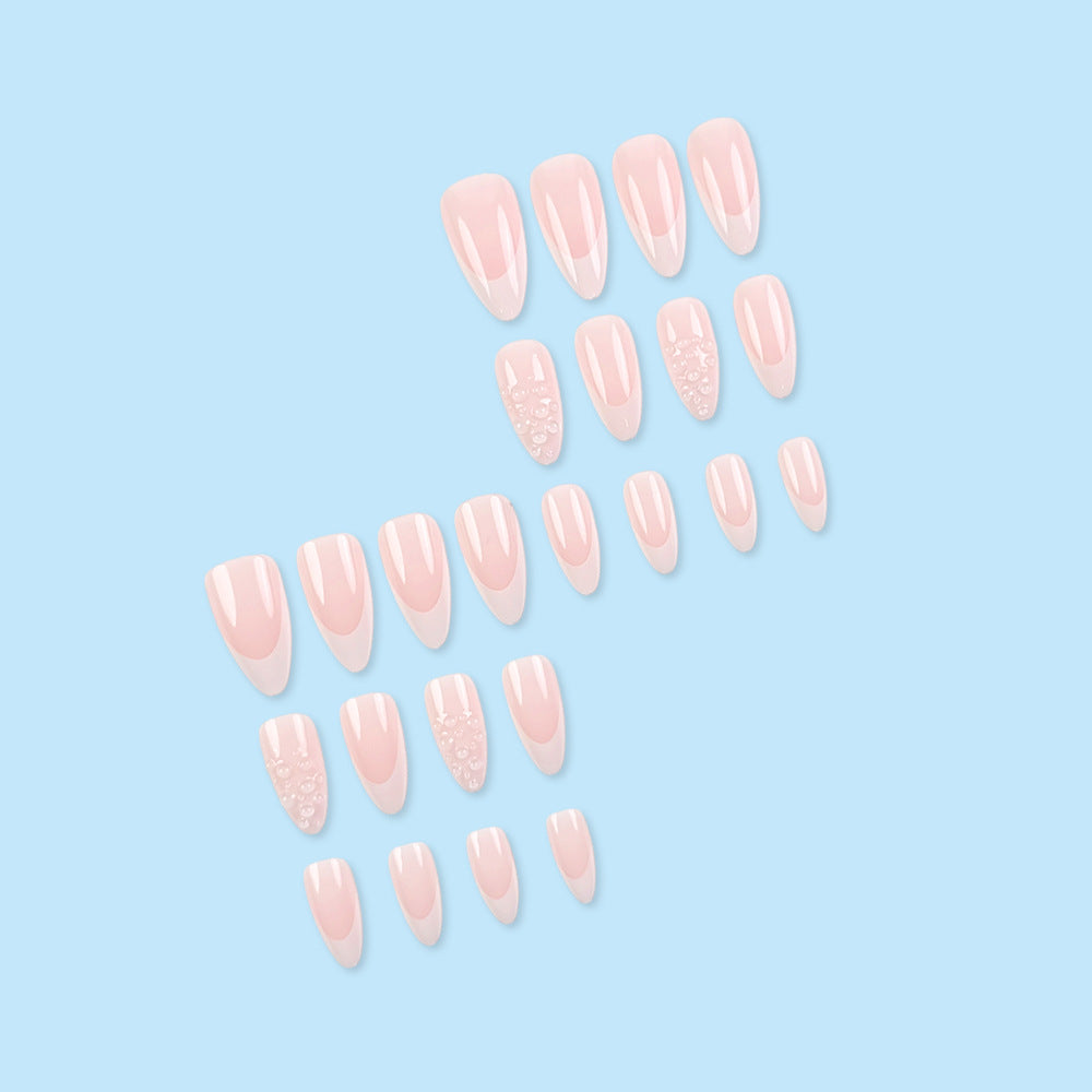 24pcs/Set 3D Water Drop Minimalist French Press-On Nails